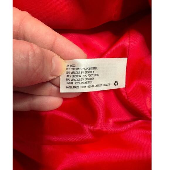 GAP Women's Career Academy Jacket Colorblock Sleeves Size 12 Red Gray - Picture 3 of 9